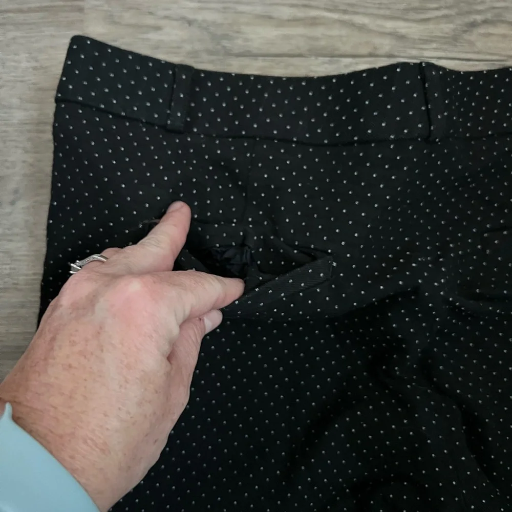 Banana Republic Sloan Ankle Black and white Polka Dot Straight Leg Career Pants - Picture 10 of 15